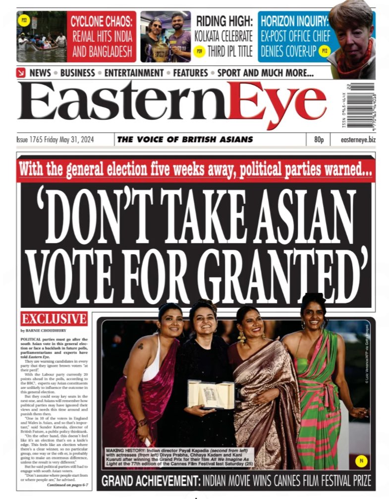 Introducing #TomorrowsPapersToday from:

#EasternEye 

Don't take Asian vote for granted  

Check out tscnewschannel.com/the-press-room… for more newspapers.

#buyanewspaper  #buyapaper #pressfreedom #journalism