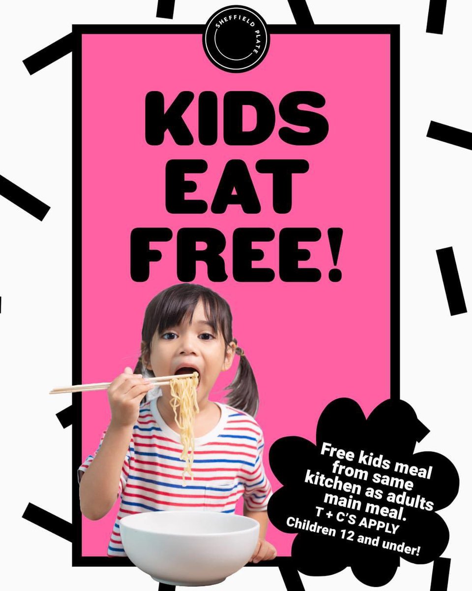 👀ENDS TOMORROW: KIDS EAT FREE 🎉 Food and fun for all the family at #sheffieldplate, here at Orchard Square 📍

Get the offer until Friday 31st May.

Available when purchasing a main meal from the same kitchen. T&C’s apply 🍱 🍲 🍔

#sheffield #sheffieldissuper