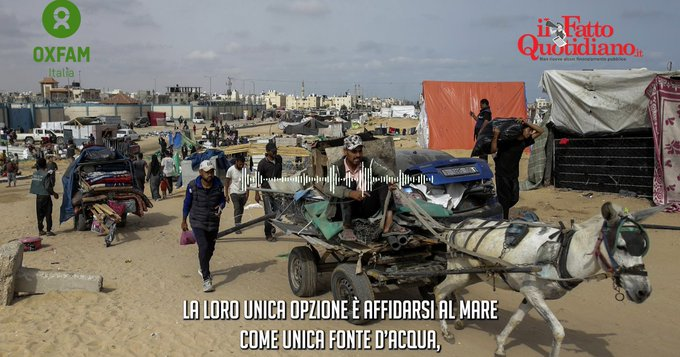 OxfamItalia's tweet photo. Voci di #Gaza – #30maggio
“Dentro le tende la temperatura è insopportabile, il mare è l’unica fonte di #acqua".

Sul @fattoquotidiano il nostro diario dalla Striscia, assieme all'appello di #Oxfam con altre 19 organizzazioni sul rischio di collasso della risposta umanitaria.

VIDEO-NEWS👉https://t.co/nlmRx2mCA5