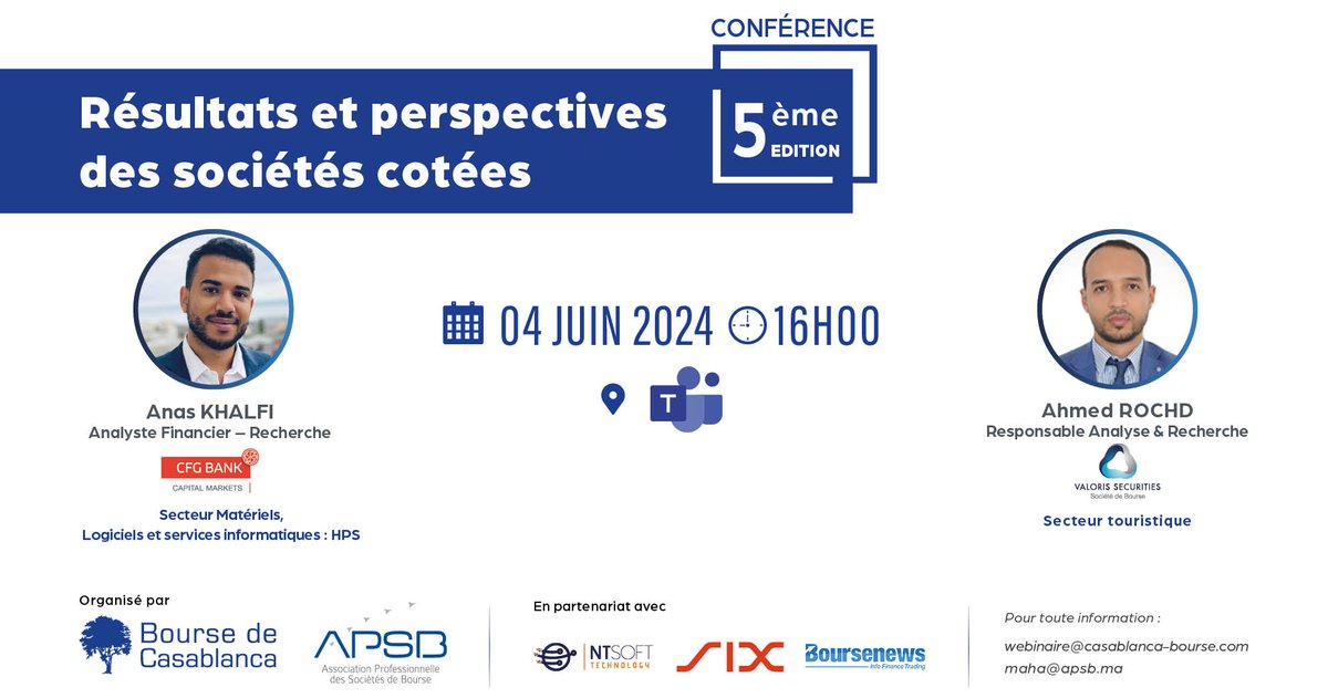 APSB_Officiel's tweet photo. L' APSB et La BVC  vous invitent au 1er webinaire du 04 juin à 16h00 sous le thème : « Secteur Matériels Logiciels et service informatique : HPS et Secteur Touristique »
ci-joint le lien pour se connecter au webinaire :
https://t.co/yTCZ3eUuGh https://t.co/nfSZ5YQ4CR