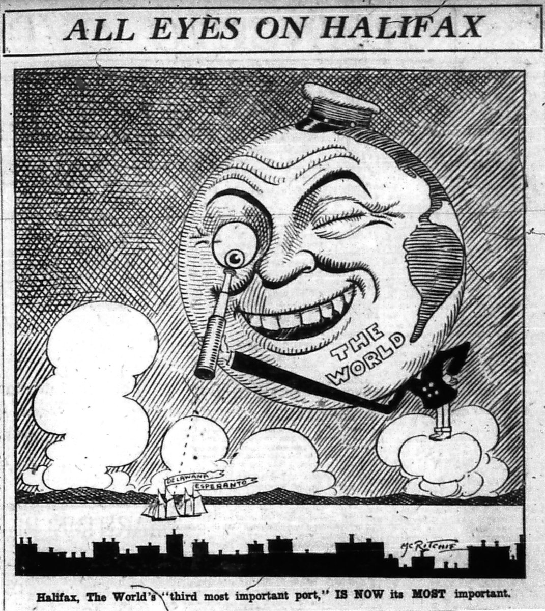 #SailGP in #Halifax this weekend! (TV: TSN)

Cartoon from inaugural Fisherman's Cup, the series for which the #Bluenose was built (launching 6 months later). [Halifax Herald - Oct. 29, 1920]

Caption: "Halifax, The World's "third most important port," IS NOW its MOST important."