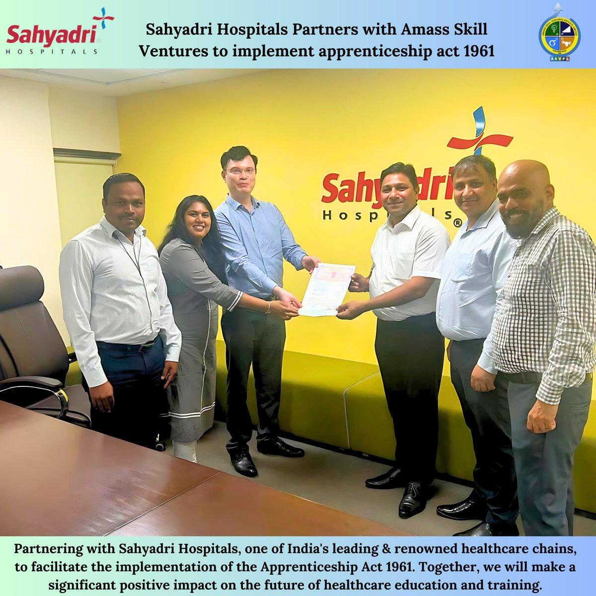 amass_skill's tweet image. Proud to partner with Sahyadri Hospitals to implement the Apprenticeship Act 1961. Together, we're transforming the future of healthcare
education and training!
.
.
.
.
#amass #fyp #explore #foryou #fypシ #like #apprentice #job #gurgaon #training #feed #share #trending