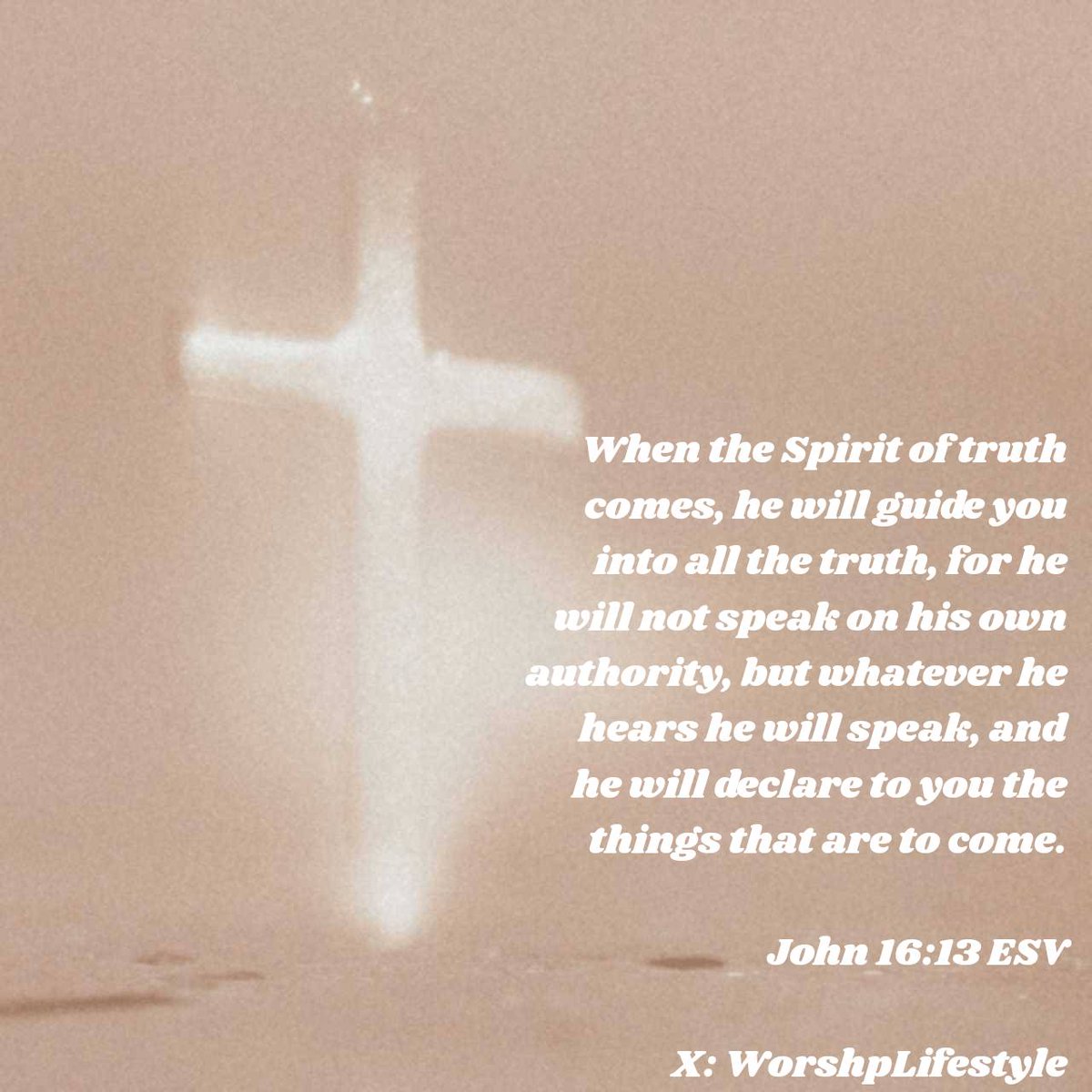 John 16:13 ESV
When the Spirit of truth comes, he will guide you into all the truth, for he will not speak on his own authority, but whatever he hears he will speak, and he will declare to you the things that are to come. 

bible.com/bible/59/jhn.1…
#BibleVerse #VerseOfTheDay