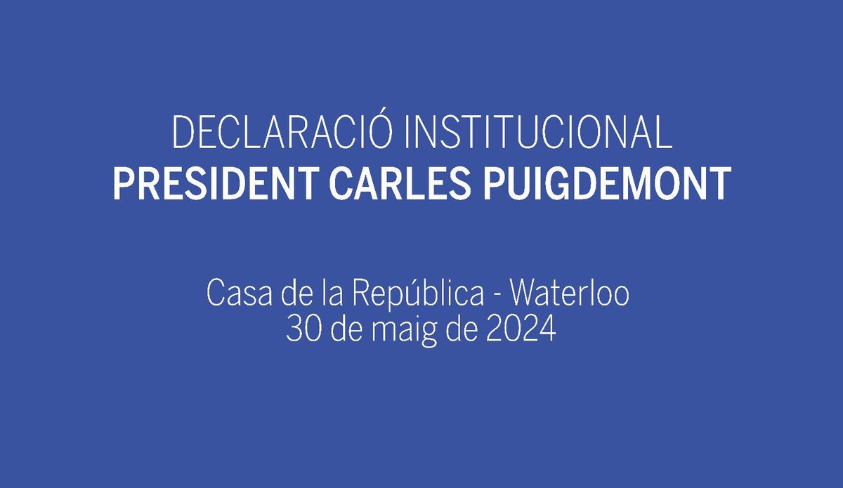 Declaració institucional (18h). En directe pels meus perfils a les xarxes socials.