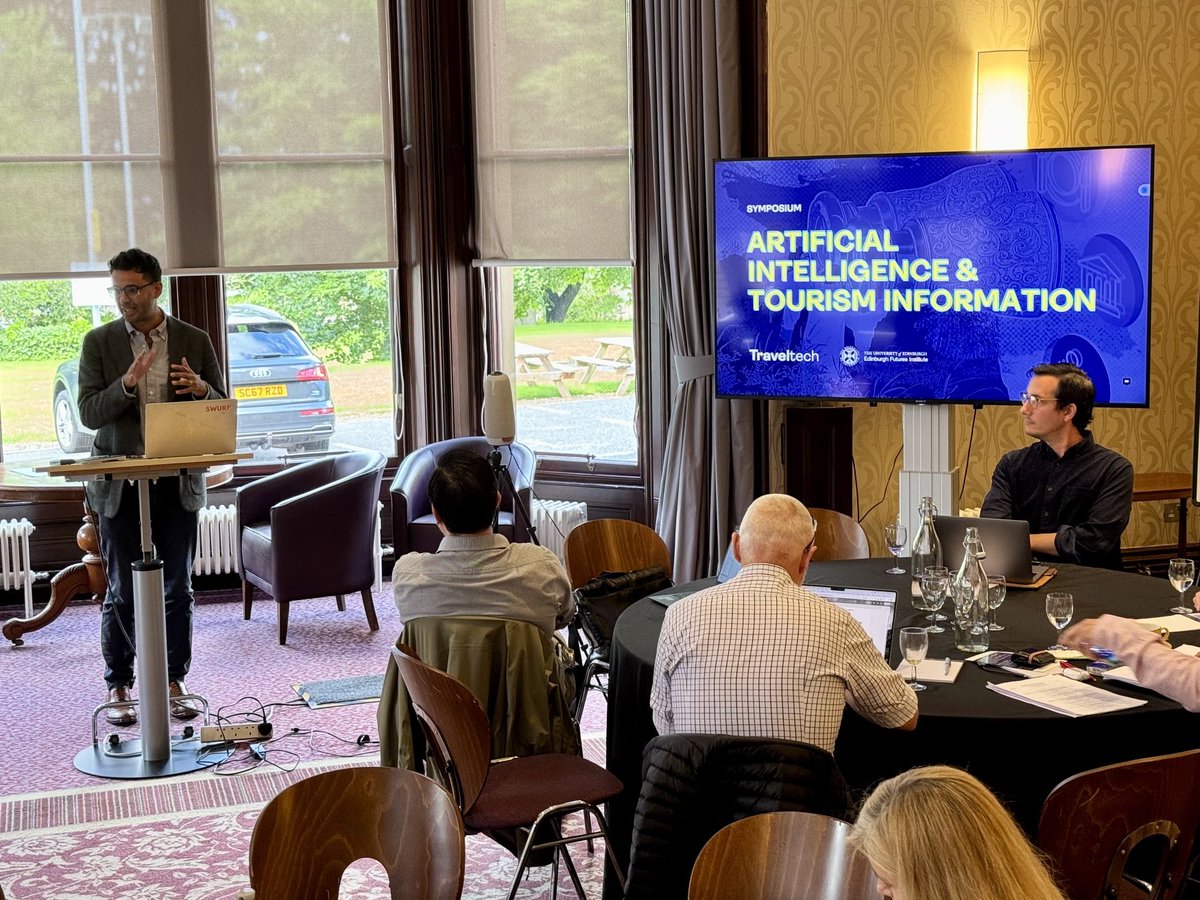 Ross Tinsley (@rossulik) on Twitter photo Joshua Rya, Traveltech <a href="/UoE_EFI/">Edinburgh Futures Institute</a> on The role of Al in Information services <a href="/TourismENU/">TourismENU</a> <a href="/ENUBusSchool/">The Business School, Edinburgh Napier University</a> Emerging Technology in Aviation and Tourism Symposium Joshua Rya, Traveltech <a href="/UoE_EFI/">Edinburgh Futures Institute</a> on The role of Al in Information services <a href="/TourismENU/">TourismENU</a> <a href="/ENUBusSchool/">The Business School, Edinburgh Napier University</a> Emerging Technology in Aviation and Tourism Symposium