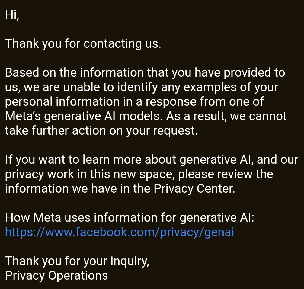 Regarding Meta AI.They are taking advantage of the fact that AI is not a legal entity. There is no unified interpretation in international and national law of what AI actually is. Basically, they are exploiting a legal loophole. This can only be stopped through judicial precedent