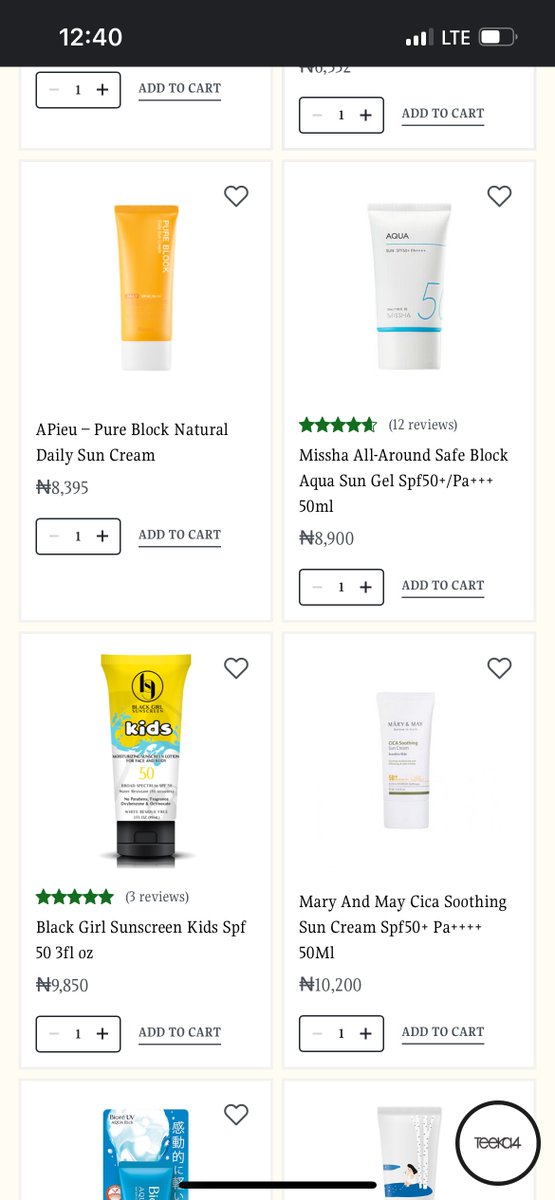 Anywhere I see somewhat affordable sunscreen, I’ll post.

You people must leave estelin and Dr Rashel alooooneee

teeka4.com/product-catego…