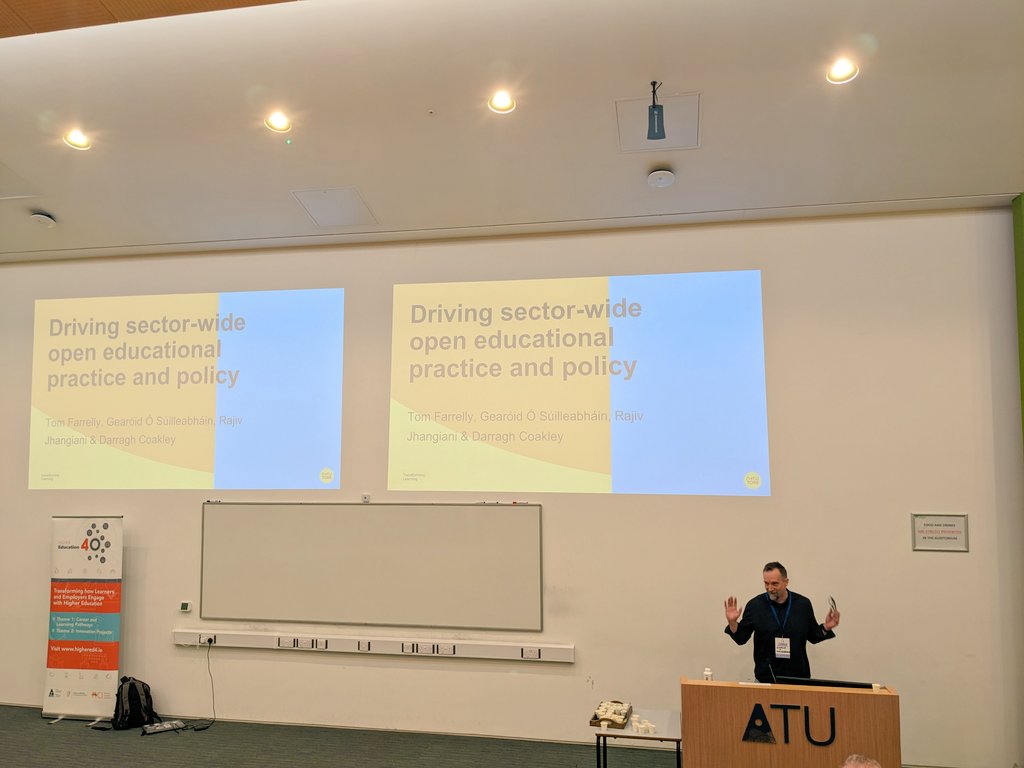 Presenting a practitioner paper at #edtechie24, @GOSuill takes delegates through the recently launched #NTUTORR white paper, Open Education Practices in Higher Education, available here: transforminglearning.ie/publications/o… 

#TransformingLearning
#NextGenerationEU

@ILTAtweets @atusligo_ie