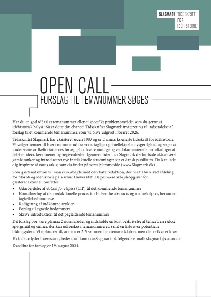 💥OPEN CALL💥
Slagmark søger en gæsteredaktion, der vil stå for et kommende temanummer. Se mere nedenfor, og sig det videre!