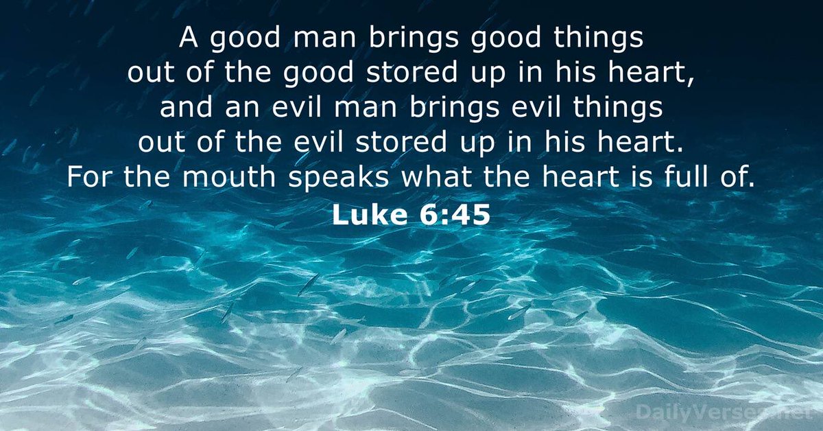 Good Morning Fishers of Men🪝✝️ Read Luke 6:43-45 External promises are useless to curb the foul language that comes forth from an untransformed heart. We can only eliminate foul speech by first believing in Jesus, and then inviting the Holy Spirit to fill us. Dear Jesus,