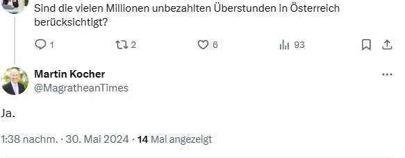 Hier sehen wir einen #OeVP Minister, der bestätigt, dass Österreichische Unternehmen Millionen Überstunden nicht vergüten