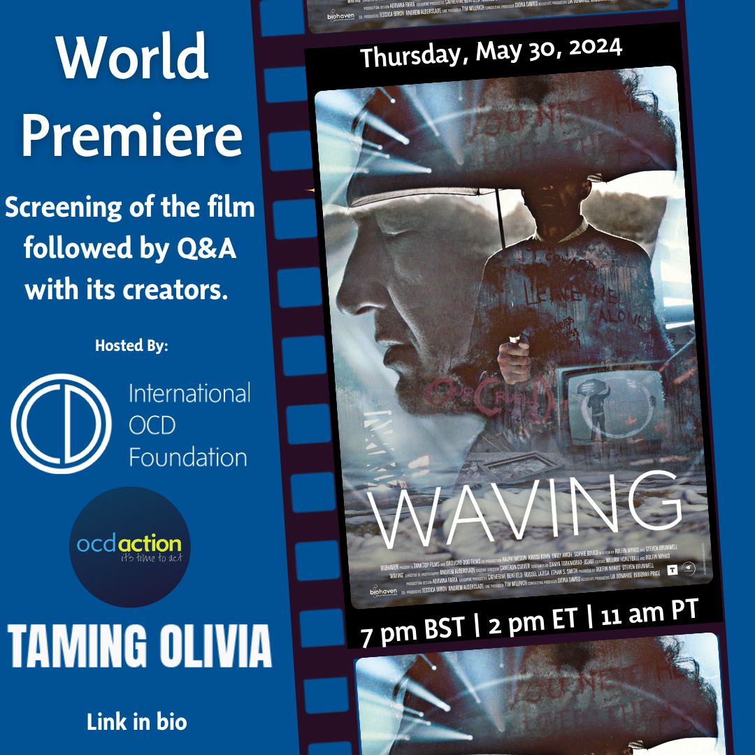 Link below for tonight's premiere and Q&amp;A of Waving! Huge thanks to the @iocdf, @OCDAction and @tamingolivia for helping us get this film out to the community it was made for ❤️ 
*
Link: buff.ly/3X2Y8e3 
*
#wavingocdfilm #mentalhealth #ocd #intrusivethoughts #ocdshortfilm