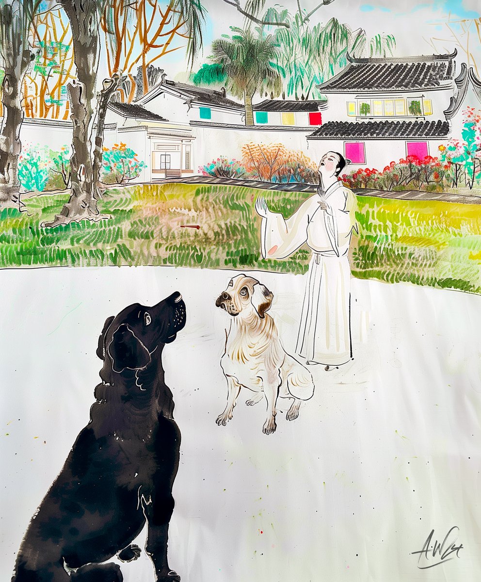 Zen and the Art of Canine Companionship 

#PeacefulMoments #GardenLife #FurryFriends #ZenVibes #NatureLovers 🌸🐾 #AdobeFirefly #Dalle3 #MidJourneyV6 #AiArt #AiPhotography