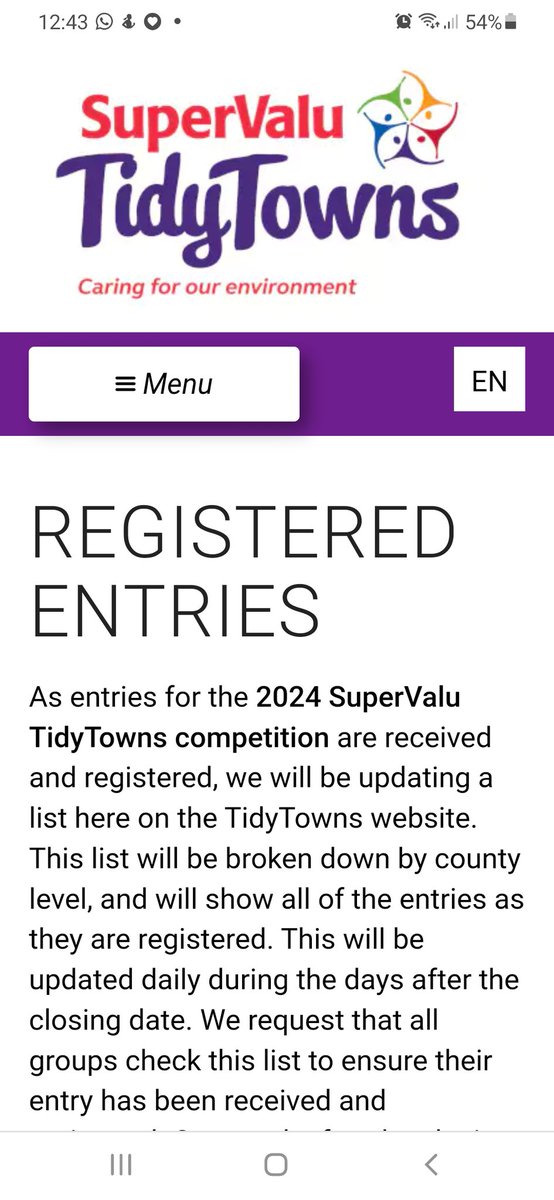 Check to see if your 2024 SuperValu TidyTowns Entry Form been registered.

A list of entries is available on our website tidytowns.ie/competition/re…

#supervalutidytowns24