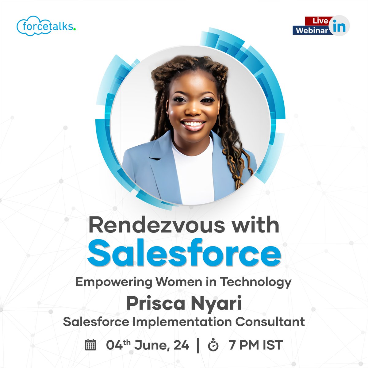Forcetalks (@forcetalks) on Twitter photo Join us for an exclusive webinar with <a href="/priscanyari/">prisca memory nyari</a>, our Salesforce star from Zimbabwe. Prisca, on 4th June at 7 PM IST. RSVP to hear her incredible story on LinkedIn. linkedin.com/events/7201139…
#Salesforce #SalesforceWebinars #TrailblazerCommunity #Trailhead Join us for an exclusive webinar with <a href="/priscanyari/">prisca memory nyari</a>, our Salesforce star from Zimbabwe. Prisca, on 4th June at 7 PM IST. RSVP to hear her incredible story on LinkedIn. linkedin.com/events/7201139…
#Salesforce #SalesforceWebinars #TrailblazerCommunity #Trailhead