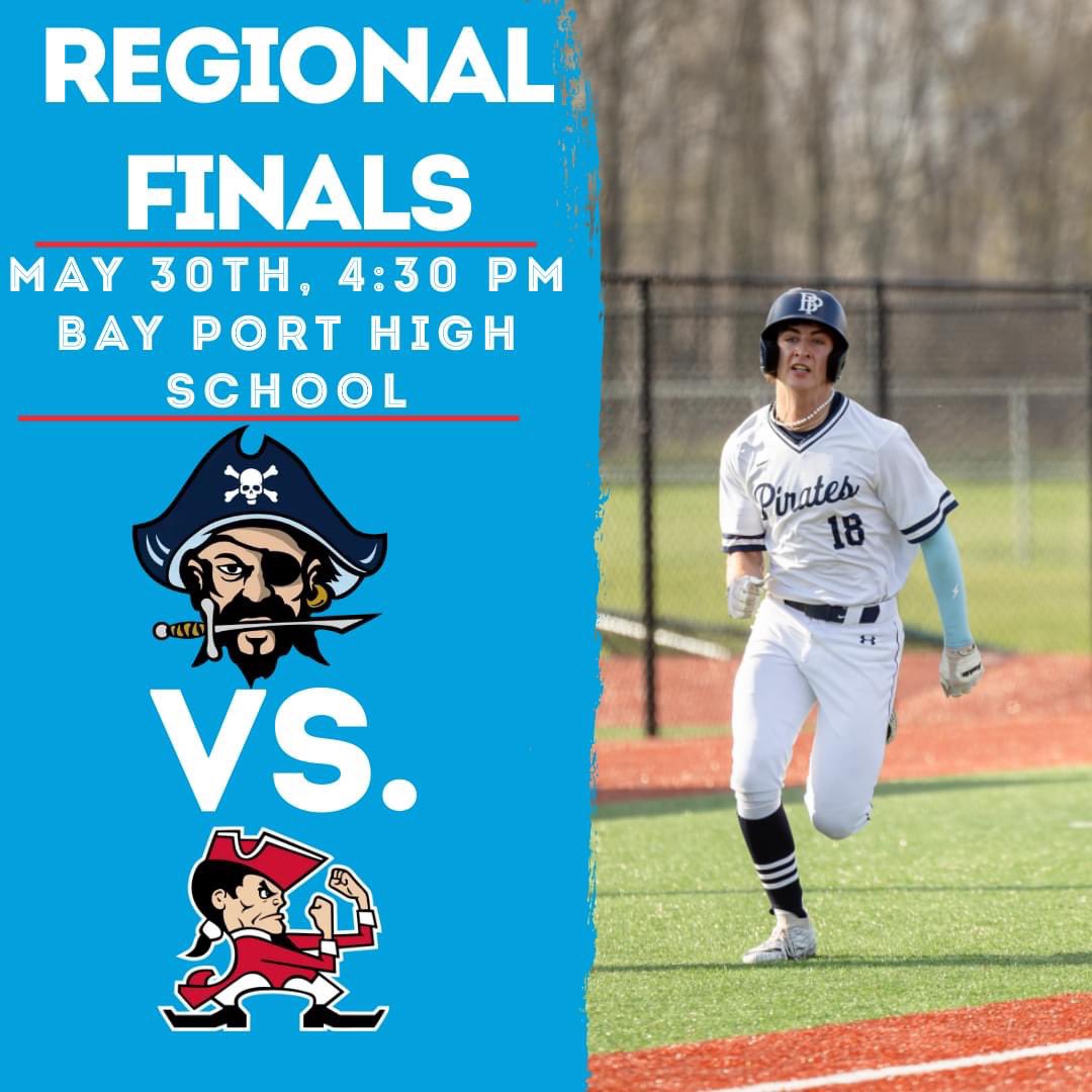 Regional Finals tonight. Come support your Pirates. 4:30 first pitch.