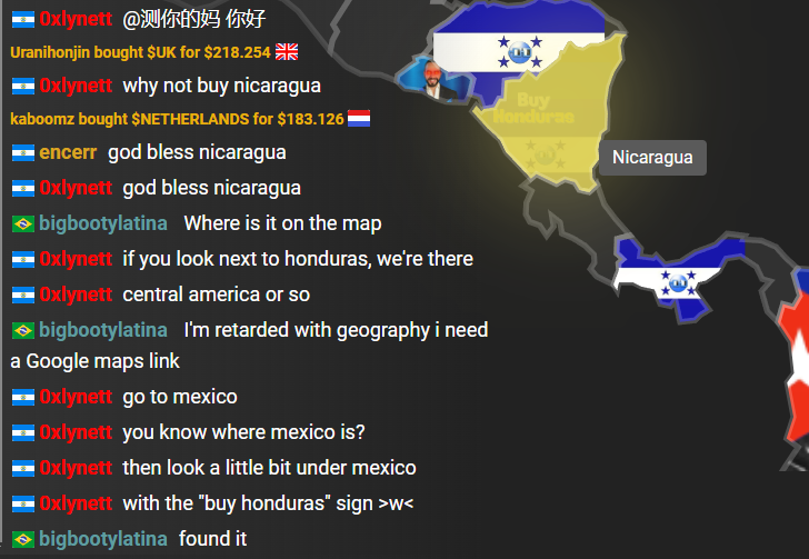 Chat continuing to struggle with geography