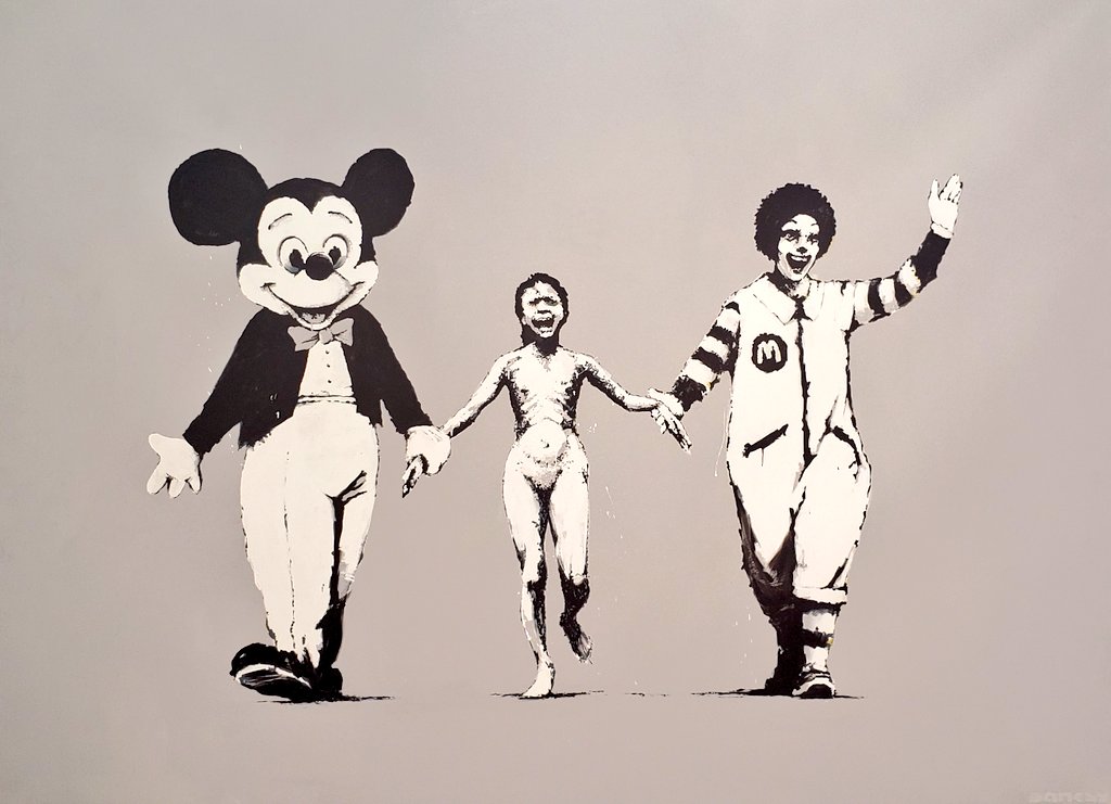 Can't beat that feeling. . . Banksy. 2004. DOMINION.

Timeless? Prophetic?

Makes me think.

USA still exporting it's desirable consumables, now added genocide. No red lines.