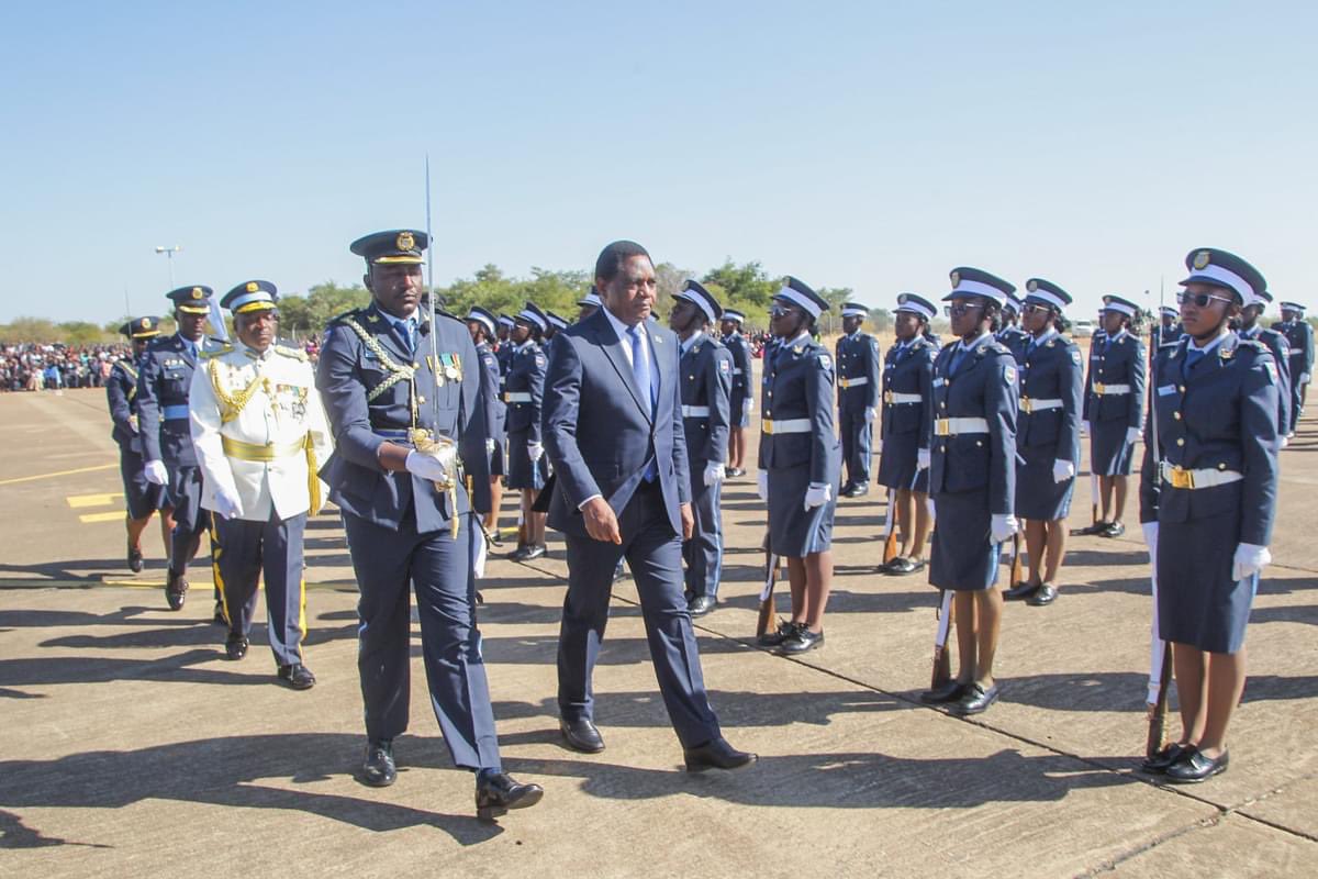 HHichilema's tweet image. In the Tourist Capital, Livingstone today, we were privileged to officiate at #ZAF Commissioning &amp;amp; Wings Parade of 470 new officers cadets. These are among the best of #Zambia's sons &amp;amp; daughters &amp;amp; hail from all 10 provinces of 🇿🇲, demonstrating our commitment to inclusivity.🇿🇲