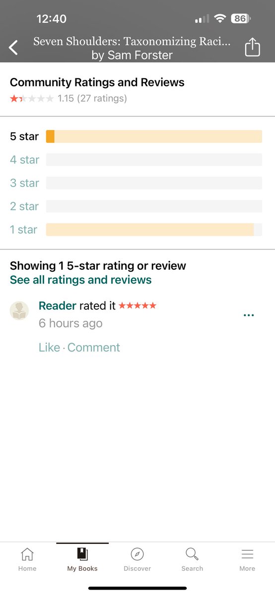@ForsterSam Look at you logging in as “reader” to give yourself a 5 star review 🤣