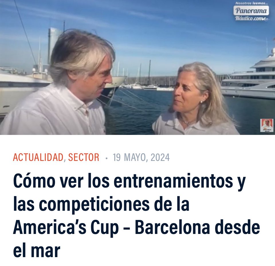 PanoramaNautico.com (@nauticapanorama) on Twitter photo Cómo VER los entrenamientos y las competiciones de la America’s Cup – Barcelona desde el mar panoramanautico.com/como-ver-los-e… via <a href="/sailandcharter/">sailandcharter</a> <a href="/americascup/">americascup</a> Cómo VER los entrenamientos y las competiciones de la America’s Cup – Barcelona desde el mar panoramanautico.com/como-ver-los-e… via <a href="/sailandcharter/">sailandcharter</a> <a href="/americascup/">americascup</a>