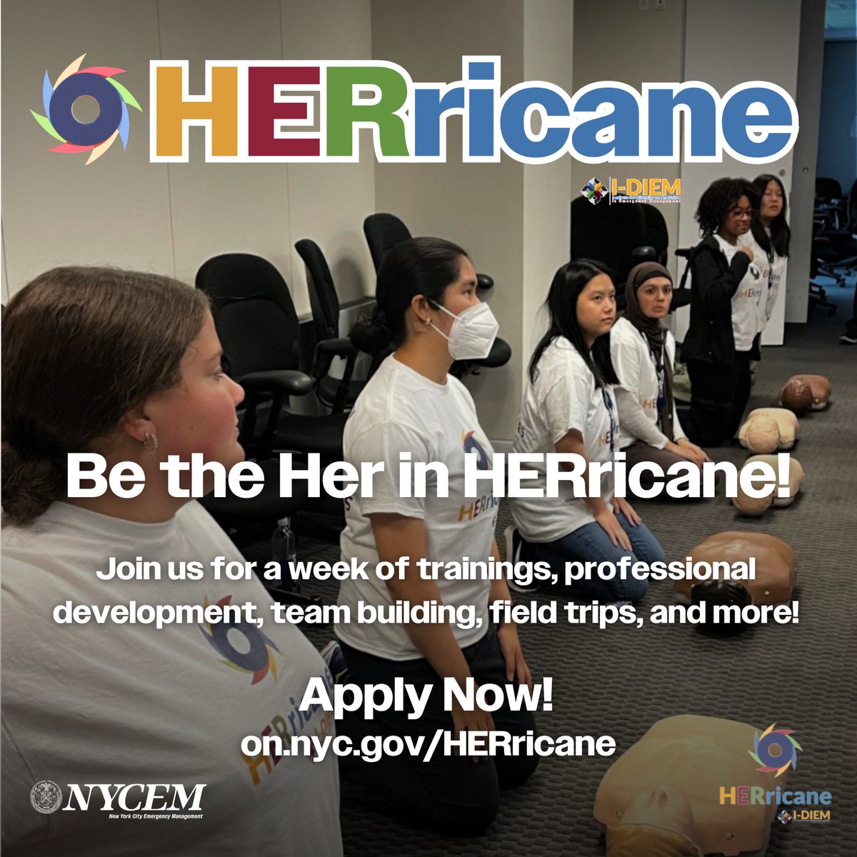 WANTED: Girls ages 16 and older with a love for creativity and adventure to be future leaders in crisis and disasters.

Apply to the HERricane program at on.nyc.gov/HERricane

#herricanenewyork2024