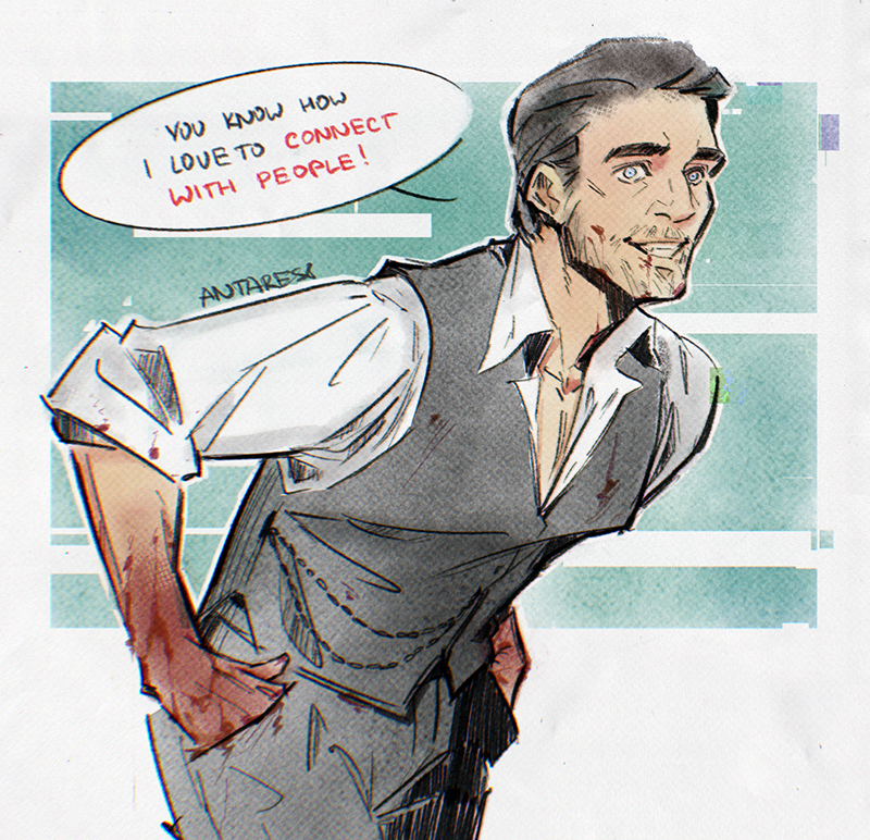 Drawing stuff 2/??? Mr. Scratch Isn’t he cute?🥺 Don’t mind the red tho it uhh tomato juice yeeeah #alanwake2 #alanwake