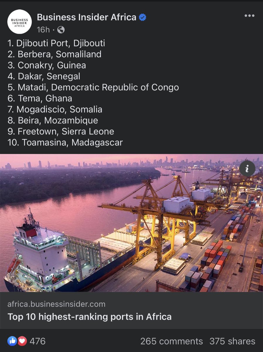 #Somaliland: Berbera port ranked second in Africa's top ports for the second time.

Somaliland is competing with internationally recognized countries, Imagine the growth and opportunities that could be unlocked if Somaliland were officially recognized on the global stage.