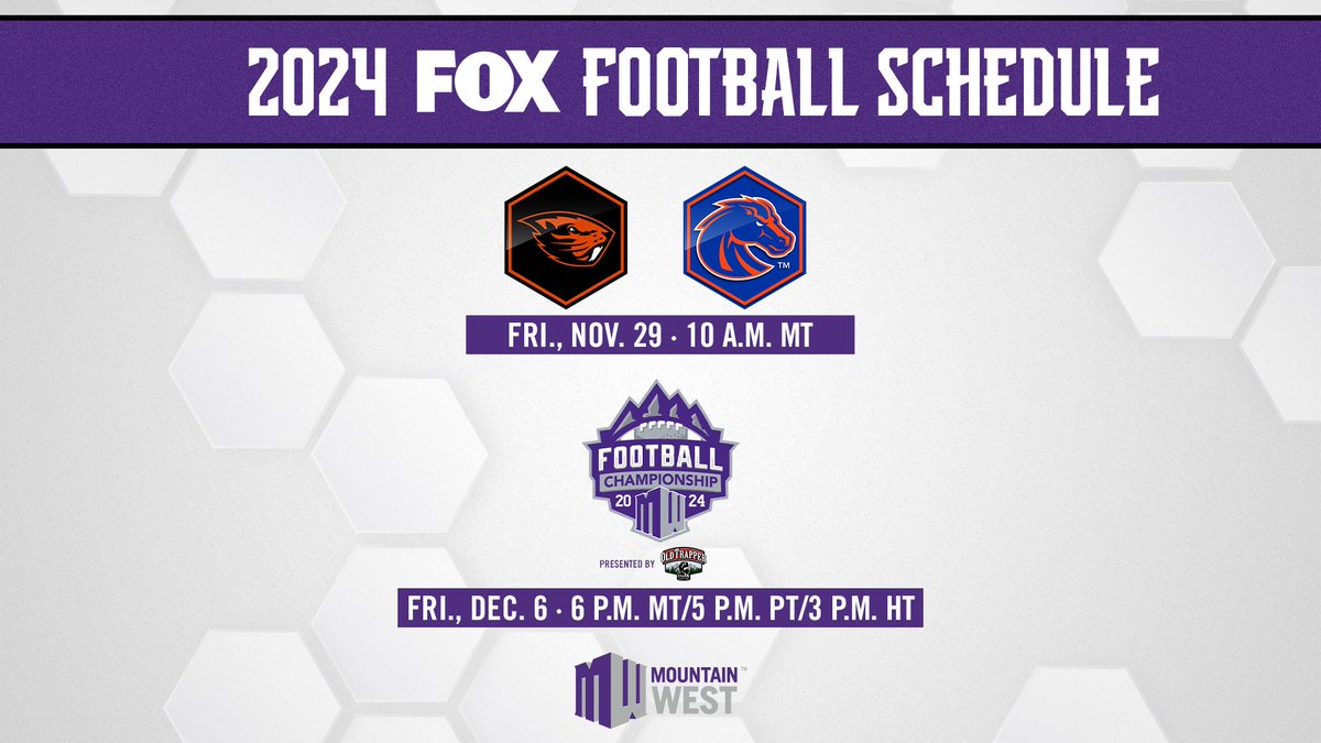 ✌️ #MWFB games will air on @CFBONFOX this season including the @OldTrapper Mountain West Football Championship Game 🏈
