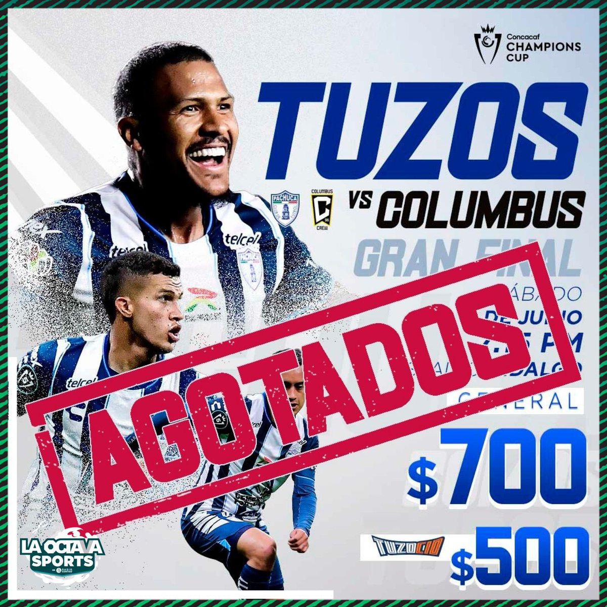 SE VIENE UNA FIESTA🥳🏟️

El Pachuca informó que los boletos para la final de la CONCACAF Champions Cup ante Columbus Crew han quedado agotados😱⚽️

El estadio Hidalgo vivirá una auténtica fiesta.

#TeDaMásEmociones #ChampiomsCup