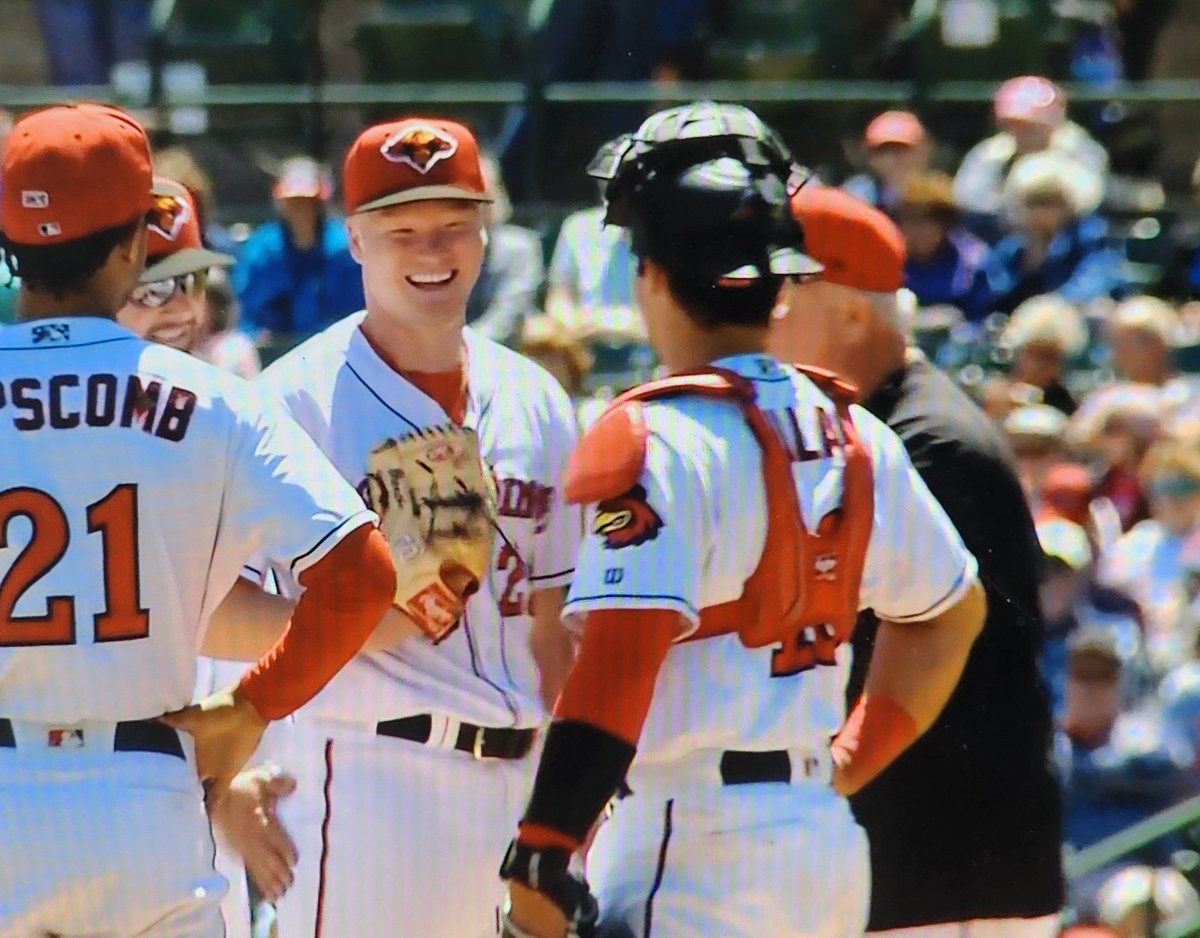 10Ks and 5⅓ innings for DJ Herz and look how happy he is. Well done @DavidjohnHerz