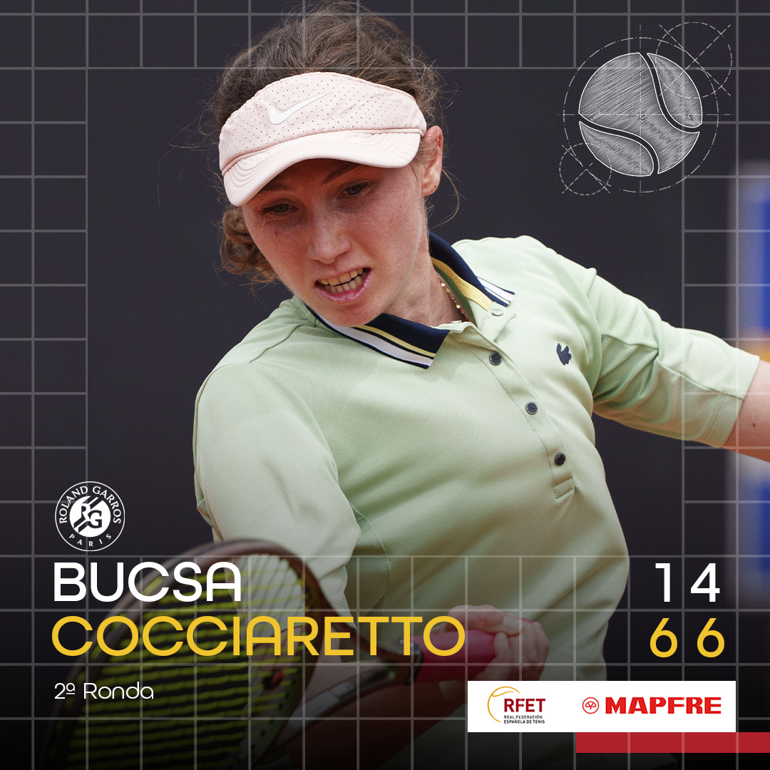 𝐂𝐨𝐦𝐨 𝐞𝐥 𝐛𝐮𝐞𝐧 𝐯𝐢𝐧𝐨 🍷 Cristina Bucsa firma su mejor resultado en #RolandGarros, llegando a la 2ª ronda, donde ha cedido ante Elisabetta Cocciaretto. ¡Cada año mejor! 💪🏻