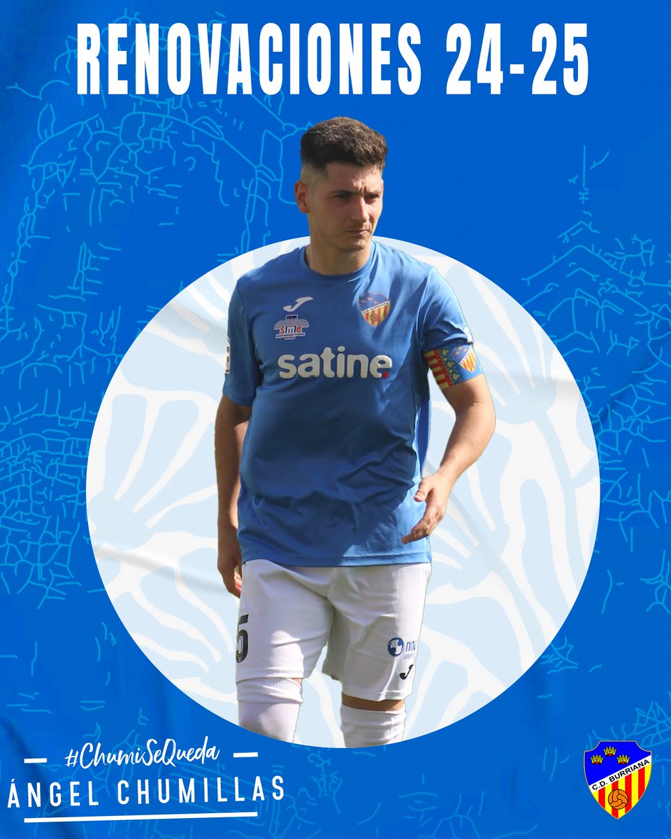 #ChumiSeQueda 🤝💙

👨‍✈️Nuestro querido capitán continuará un año más al frente de la nave en lo que será su sexta temporada en el Club Deportivo Burriana.

¡Vamos con todo, capi! 🤜🏻🤛🏻