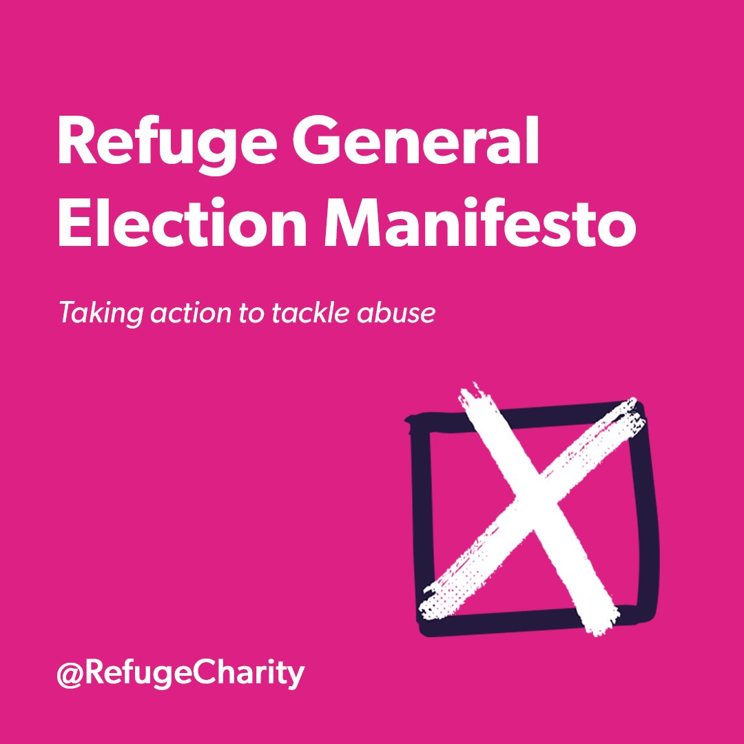 Ahead of the #GeneralElection we are calling for the next government to: 1. Improve the systems for survivors of domestic abuse 2. Invest in specialist domestic abuse services. 3. Make the country safer for women and girls. Add your name to our open letter campaign.refuge.org.uk/page/150595/pe…