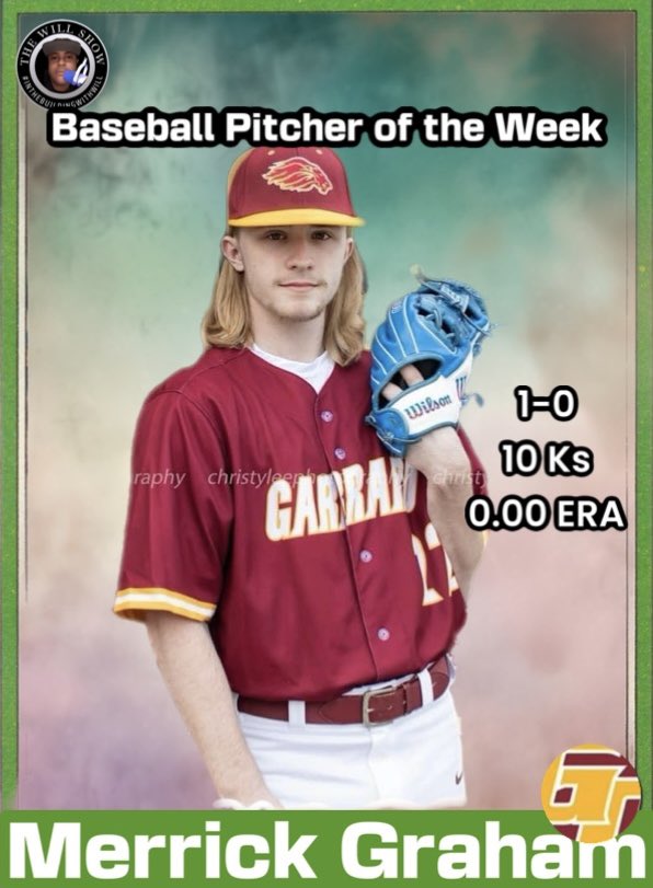 54SportsNetwork's tweet photo. The Will Show’s Ky HS Baseball Pitcher of the Week is  @merrick_graham … Great Week … @GoldenLionsBSB Congratulations! #highschoolbaseball https://t.co/UEQx7zilyq
