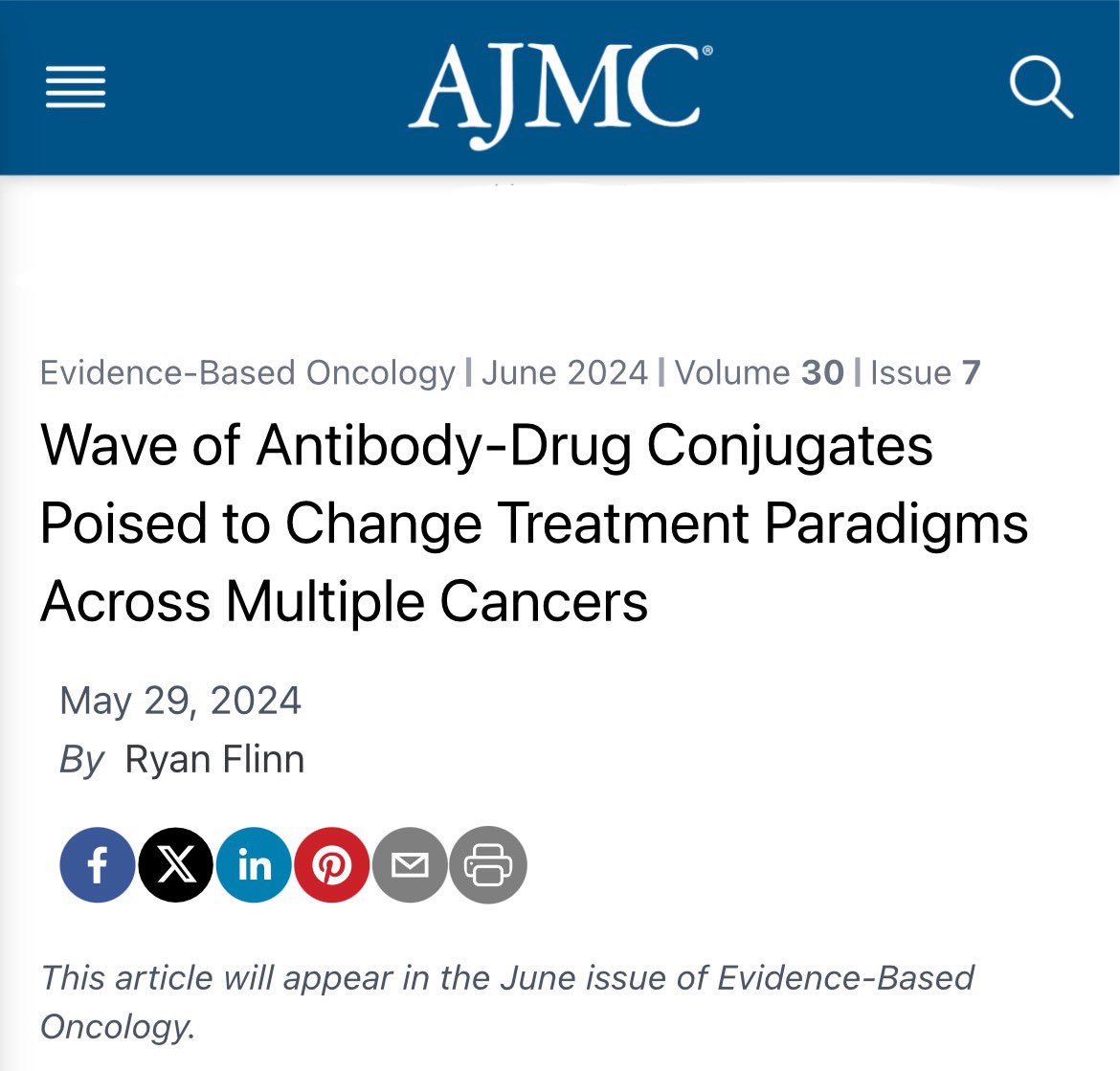 ADCs keep shortening the distance between oncology fields. The HER2-low experience in breast onc, the dual ADC in GU, the ADC combos tested in GI & thoracic onc, all expand our knowledge on these important drugs. Thanks to @RS_Flinn for this interview! ajmc.com/view/wave-of-a…