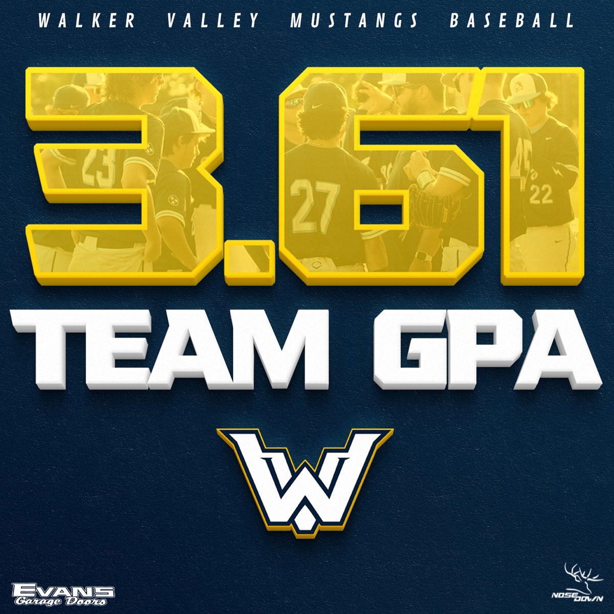 Mustangs Baseball players taking care of the classroom! With the team GPA of 3.61, WV Baseball has been awarded the Distinguished Scholastic Achievement Award. 16 players with a 4.0 GPA 26 players with a 3.5 GPA or better