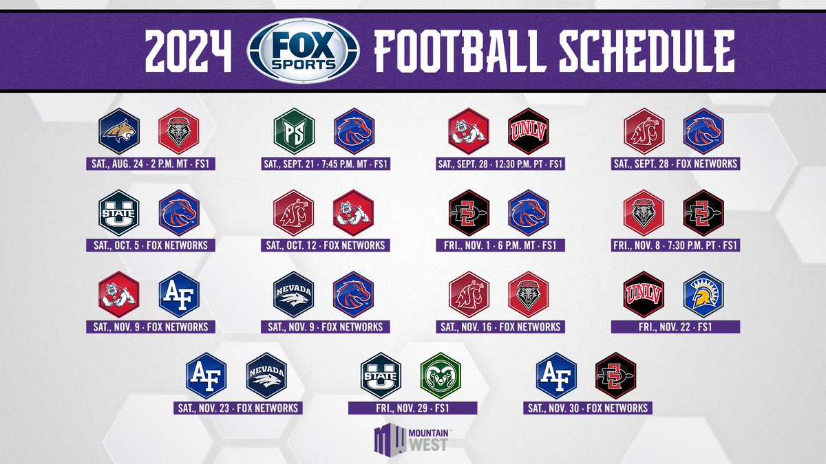 Here's a look at the #MWFB games airing on @FOXSports Networks in 2024 🏈📺