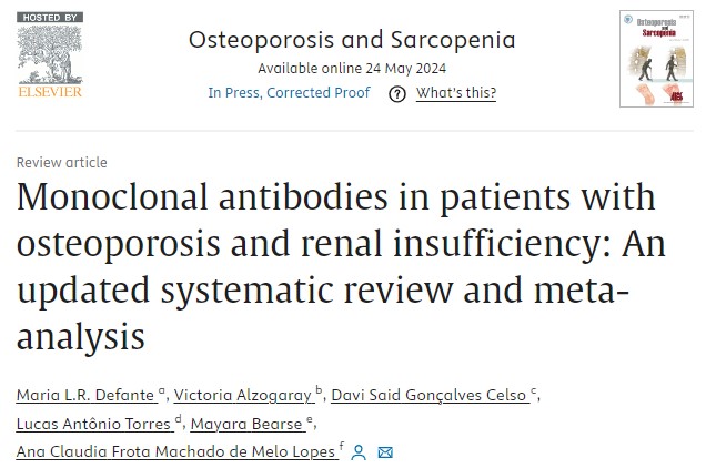 💊 Are monoclonal antibodies effective and safe for patients with osteoporosis and renal insufficiency?

📉 A meta-analysis with 33,550 patients. Check the results here.

sciencedirect.com/science/articl…