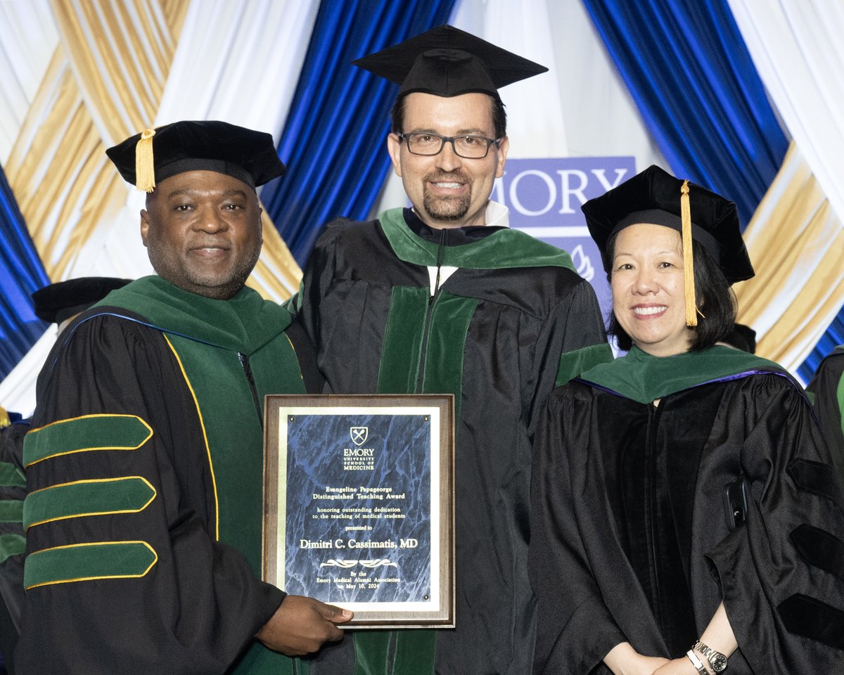 EmoryDeptofMed's tweet photo. 🎉Phenomenal news! Dimitri Cassimatis, MD, (@emoryheart), was awarded the esteemed Evangeline T. Papageorge Distinguished Teaching Award. This award recognizes excellence in medical education and is considered one of the most prestigious honors at Emory. #EmoryDOMProud https://t.co/Pw50x2Hglp