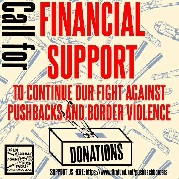 ❗Last call for financial support, 2 days left❗
firefund.net/pushbackborders
Text and reasons why we need support in the link above. 
#refugeesGr #pushbacks #fundraiser #noborders