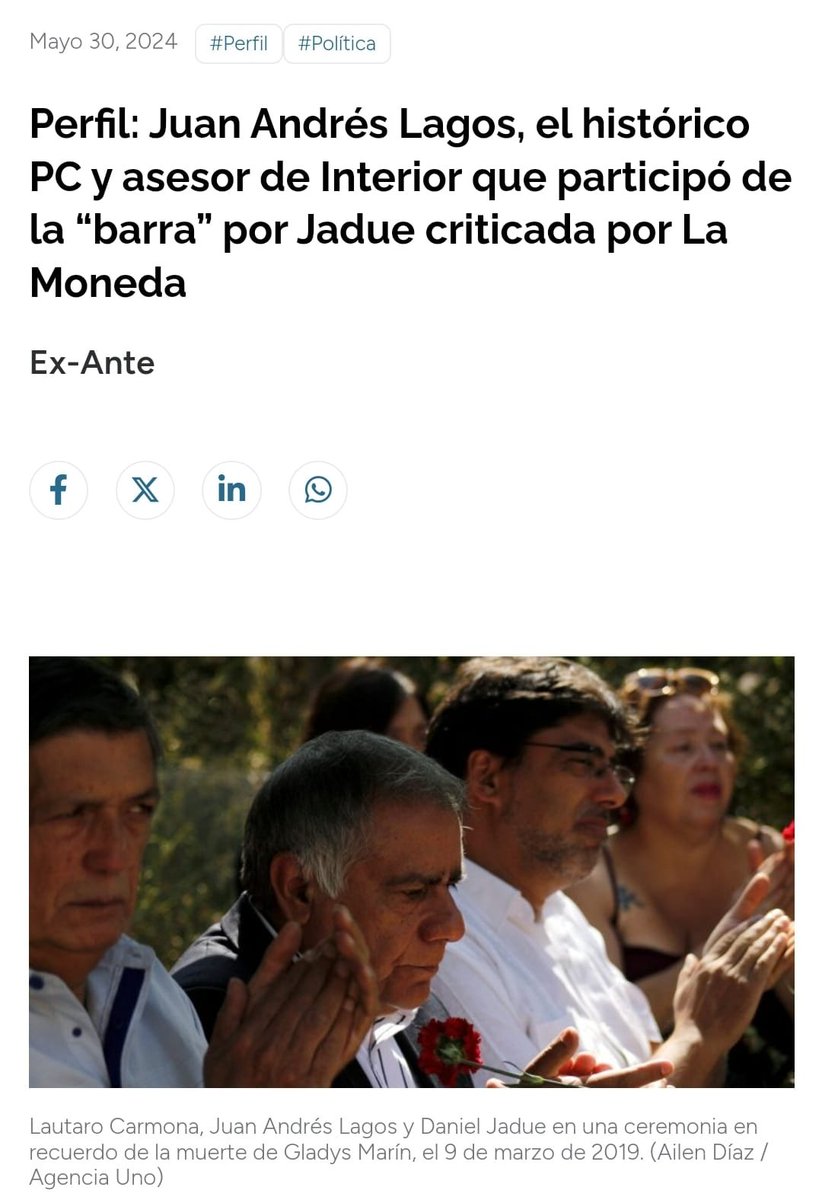 Juan Andres Lagos, Asesor del subsecretario del Interior, 3 palos de la nuestra

Les dejo ese dato previamente ya que el fue parte de los manifestantes que intentaron apretar a los querellantes ayer en el caso Jadue, ergo EL GOBIERNO fue participe de este matonaje