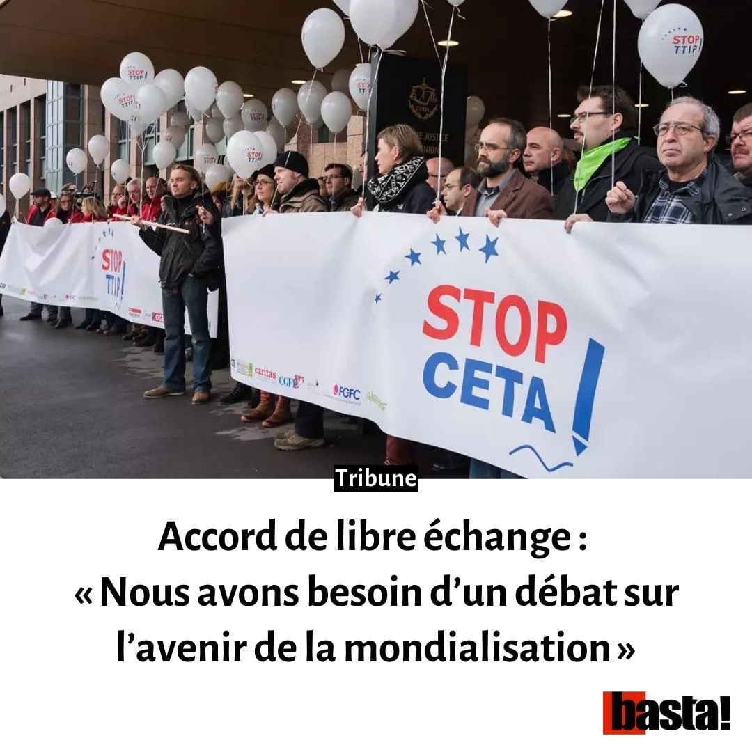 Le Sénat s’est prononcé contre le #CETA, accord de libre-échange entre l’Europe et le Canada. Alors qu’Emmanuel Macron rechigne à inscrire ce projet de loi de ratification à l’ordre du jour de l’Assemblée nationale, 40 organisations l’interpellent 👉 basta.media/accord-de-libr…