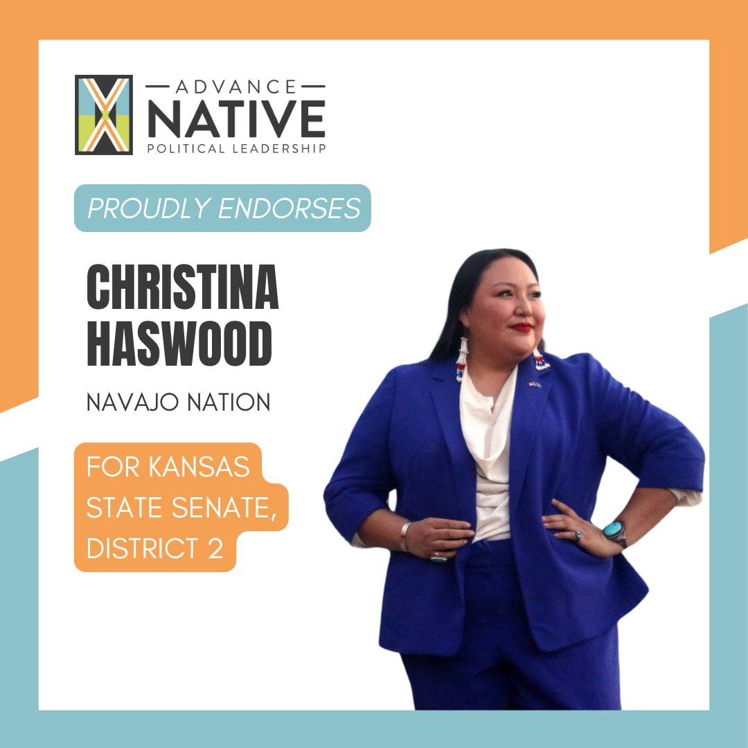 HaswoodForKS's tweet image. 🚨 Endorsement Announcement! 🚨

As a Native candidate, it is deeply meaningful to be endorsed by a national Native organization working to #BuildNativePower for us, by us. Thank you @advancenativepl for believing in my leadership.

#ksleg