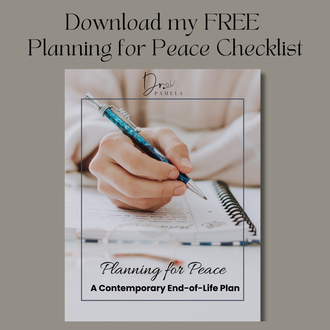 Peace begins with having a plan. That is why I created this contemporary end-of-life plan to help guide you through the necessary preparations that we all must make before we die. 

You can download this free resource here: tinyurl.com/2cax3vsd