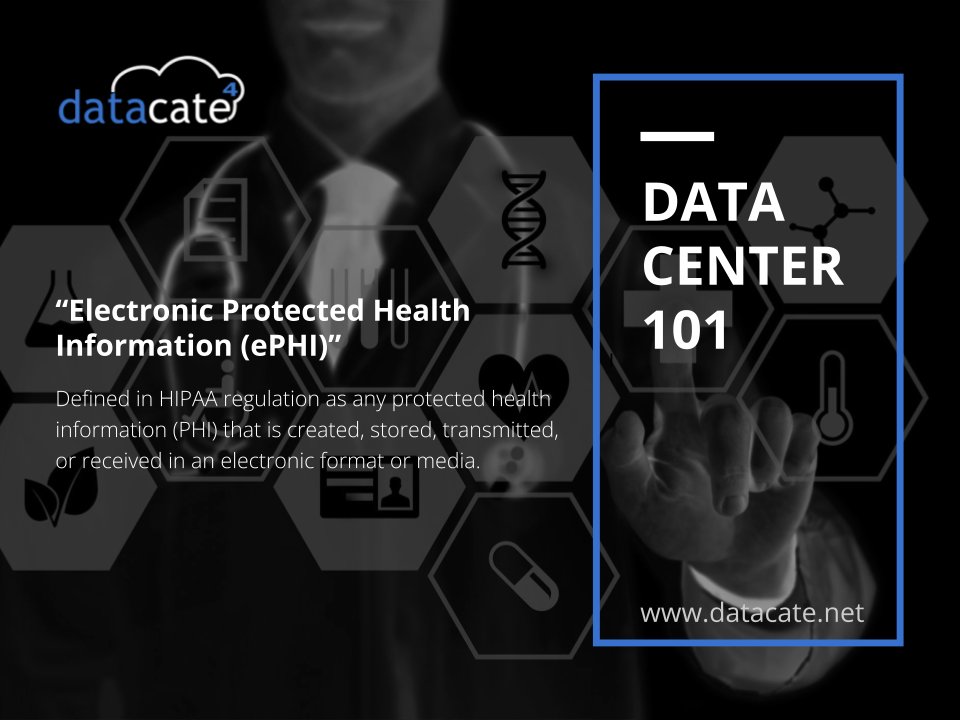 DATA CENTER 101 - “Electronic Protected Health Information (ePHI)” 
#datacenter #cloud #technology #cloudcomputing #data #tech #networking #server #network