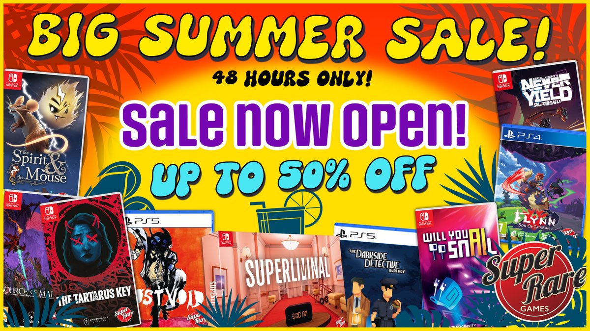 BIG SUMMER SALE STARTS NOW! ⚡Up to 50% off! 🔥Last chance sold out titles! 🎮 PS/Switch Games! 🎁Collector's Editions and more... 48 hrs only! 👇 superraregames.com