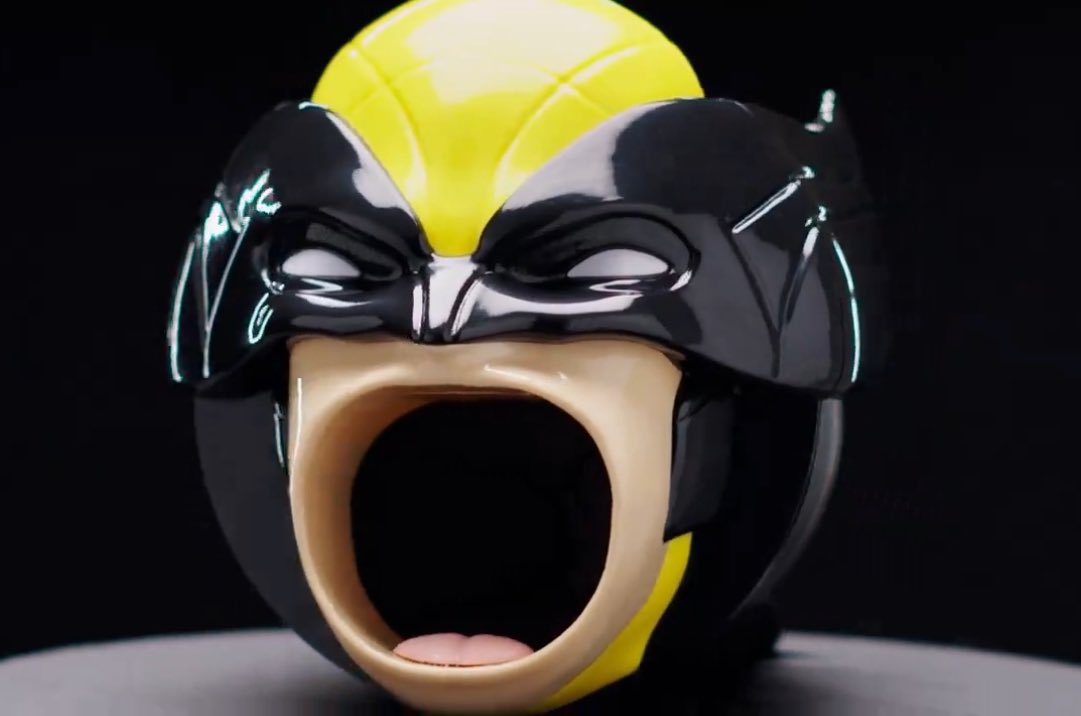 Wolverine’s wide empty mouth from the ‘DEADPOOL & WOLVERINE’ popcorn bucket.