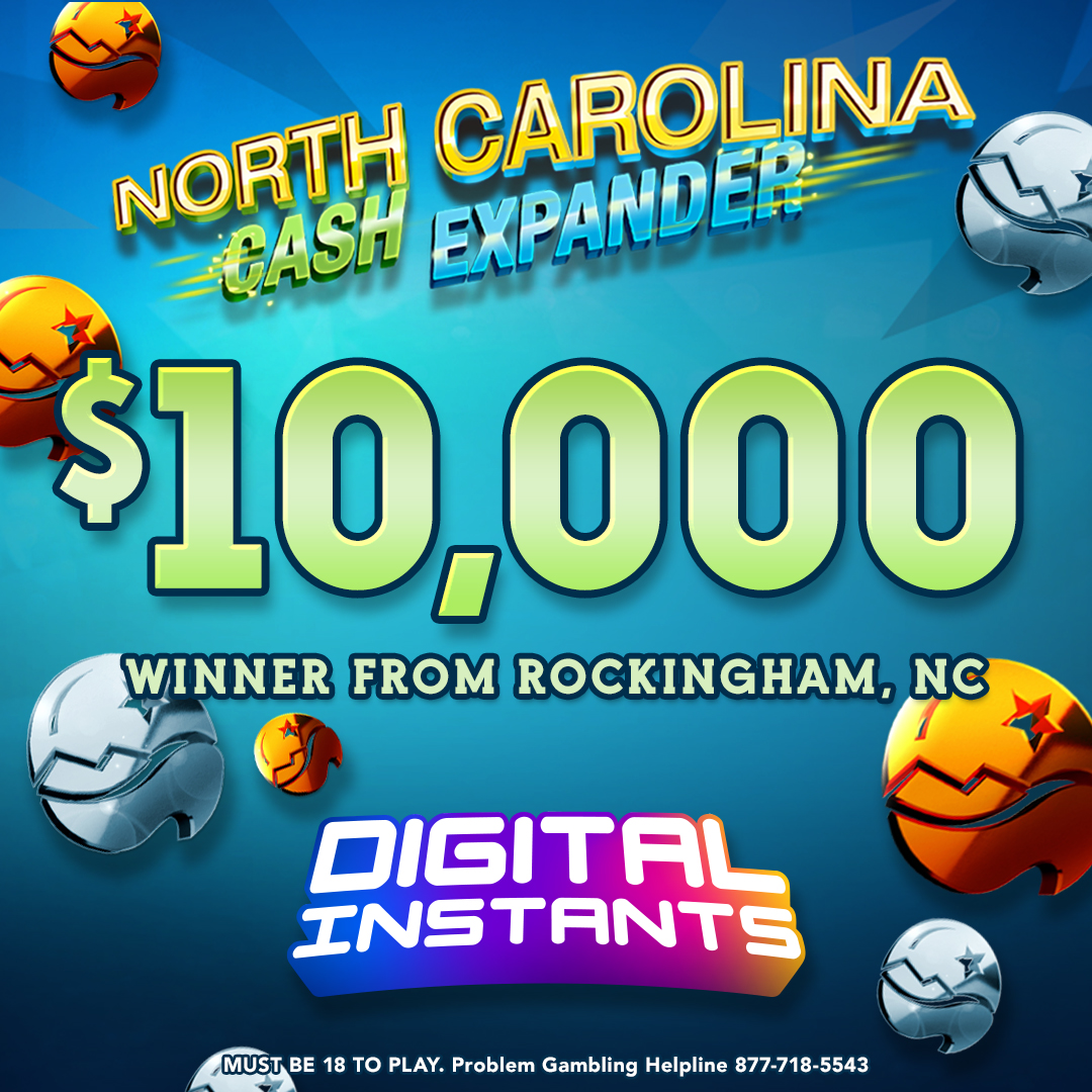A lucky #NCLottery player in #Rockingham placed a $1 bet on the new North Carolina Cash Expander Digital Instant game and won a big $10,000 prize. Nice win!