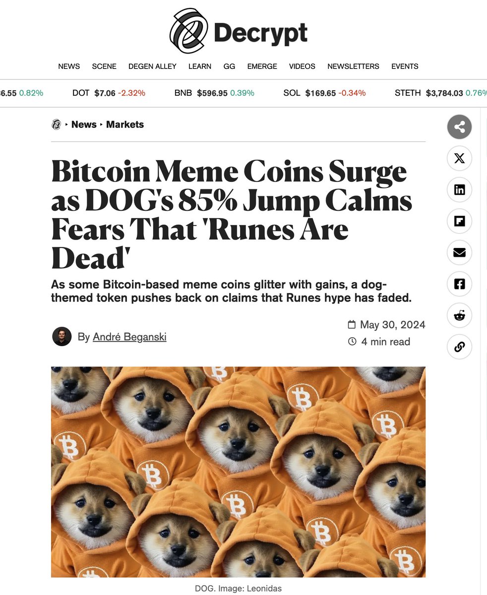 LeonidasNFT's tweet photo. BREAKING: @bitcoincom and @decryptmedia just dropped $DOG articles

$DOG is starting to hit the media! https://t.co/MtIiPIFgYc